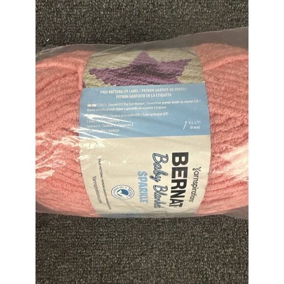 Bernat Baby Blanket Sparkle Yarn-Rose Glow Dye Lot 36 10.5oz 300g - Picture 2 of 6
